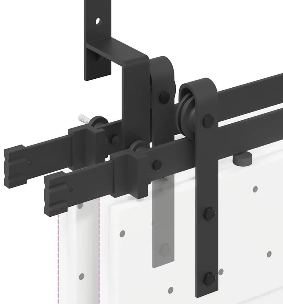 Kit de ferragens para porta deslizante 427 cm aço preto