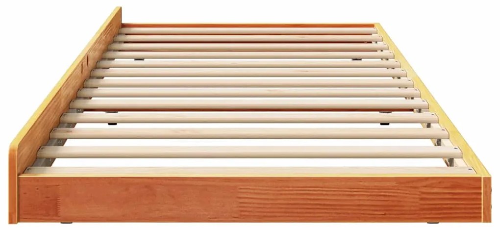 Estrutura de Cama Castanho Encerado Madeira Maciça 80 x 200 cm