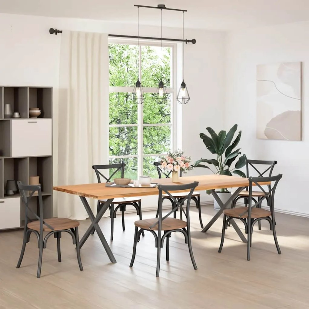 Pés para mesa de jantar em formato de X, 2 peças, antracite, 90x (72-7