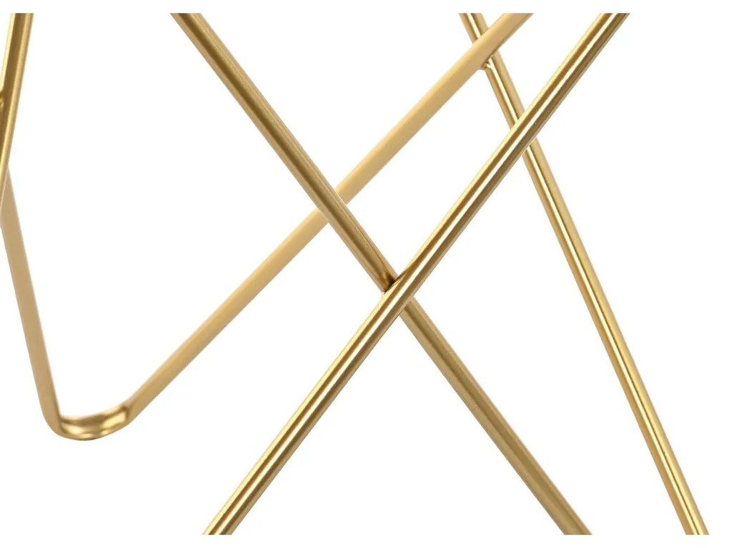 Mesa de apoio DKD Home Decor Dourado Metal Mármore (50 x 50 x 59,5 cm)