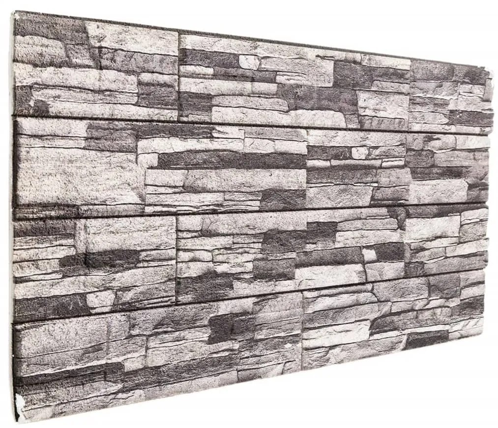 Painéis de parede 3D 10 pcs 100x50 cm EPS cinzento-claro