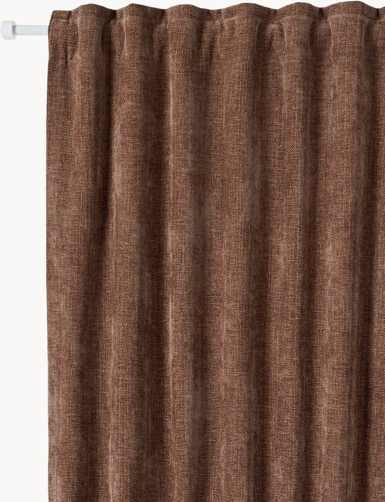 Cortinas opacas com multi-banda Lasha, conjunto de 2, L 135 cm