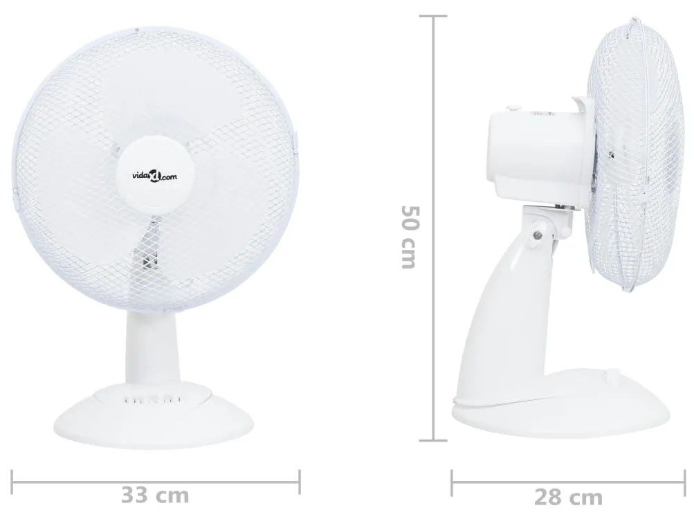 Ventoinha de mesa 3 velocidades 30 cm 40 W branco