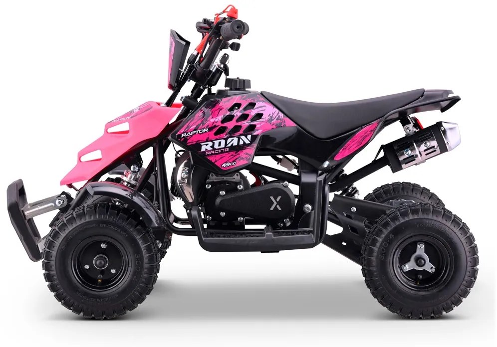 Mini moto 4 gasolina para crianças 49cc Raptor R4 Rosa
