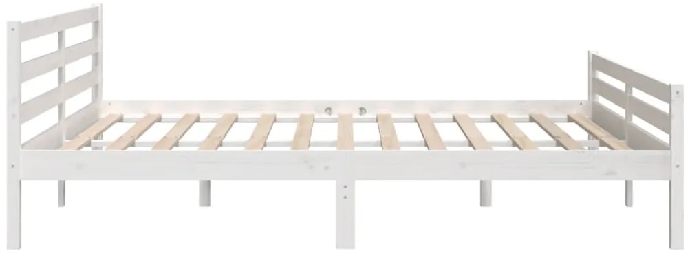 Estrutura de cama super king pinho maciço 180x200 cm branco