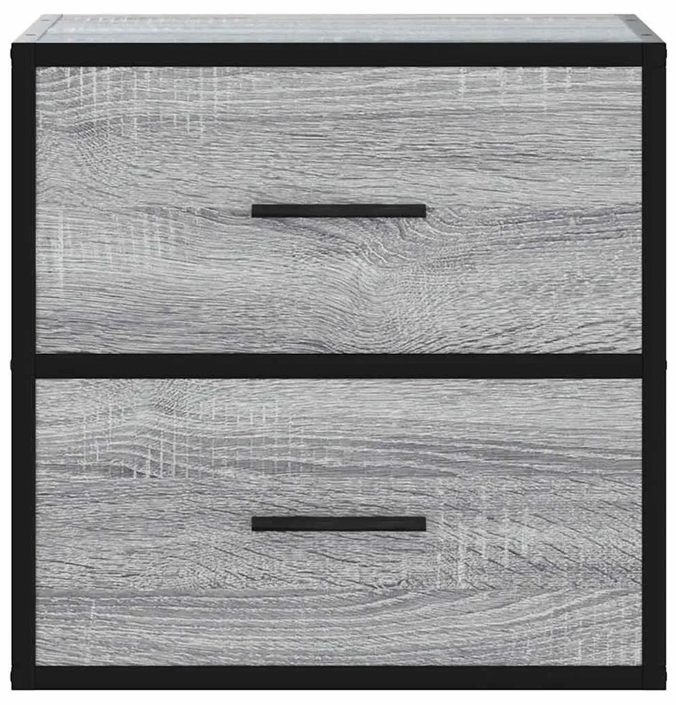 Mesas de cabeceira de parede 2 pcs 40x31x39,5cm cinzento sonoma