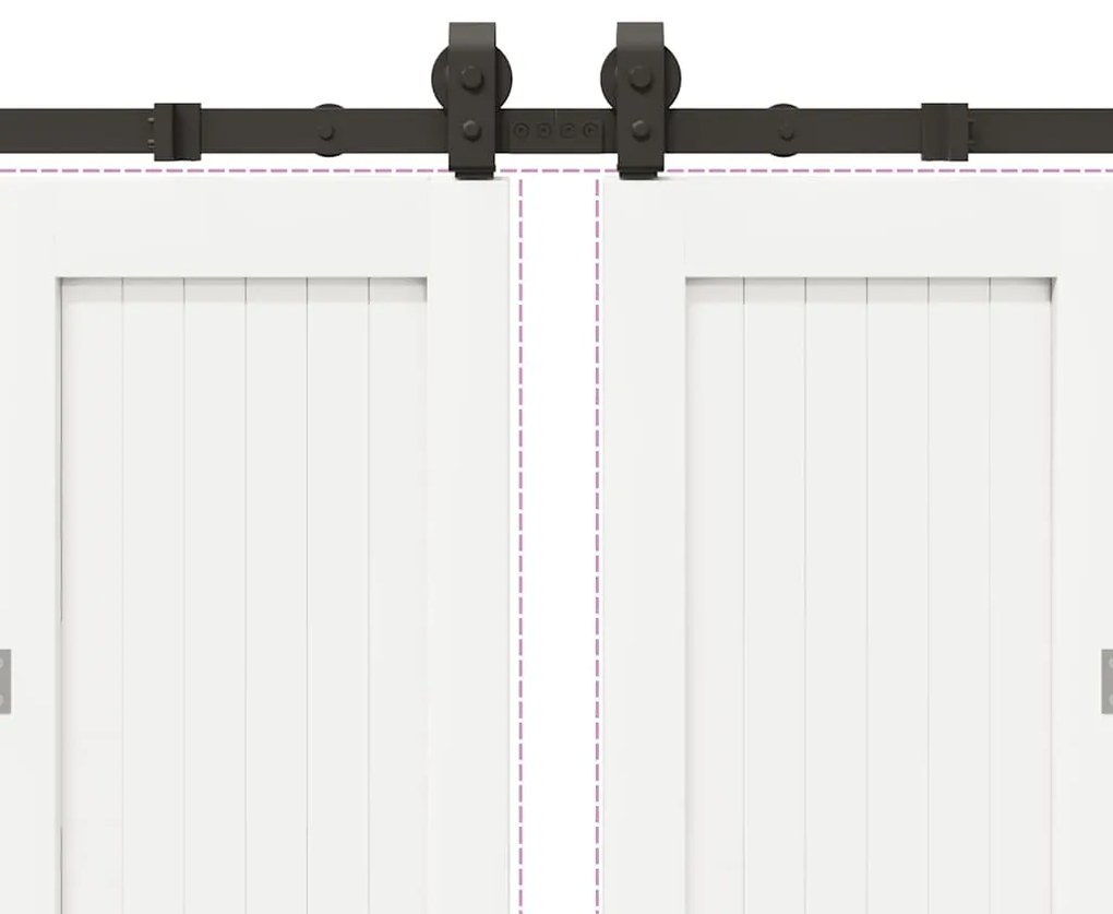 Kit de ferragens para porta deslizante 400 cm aço preto