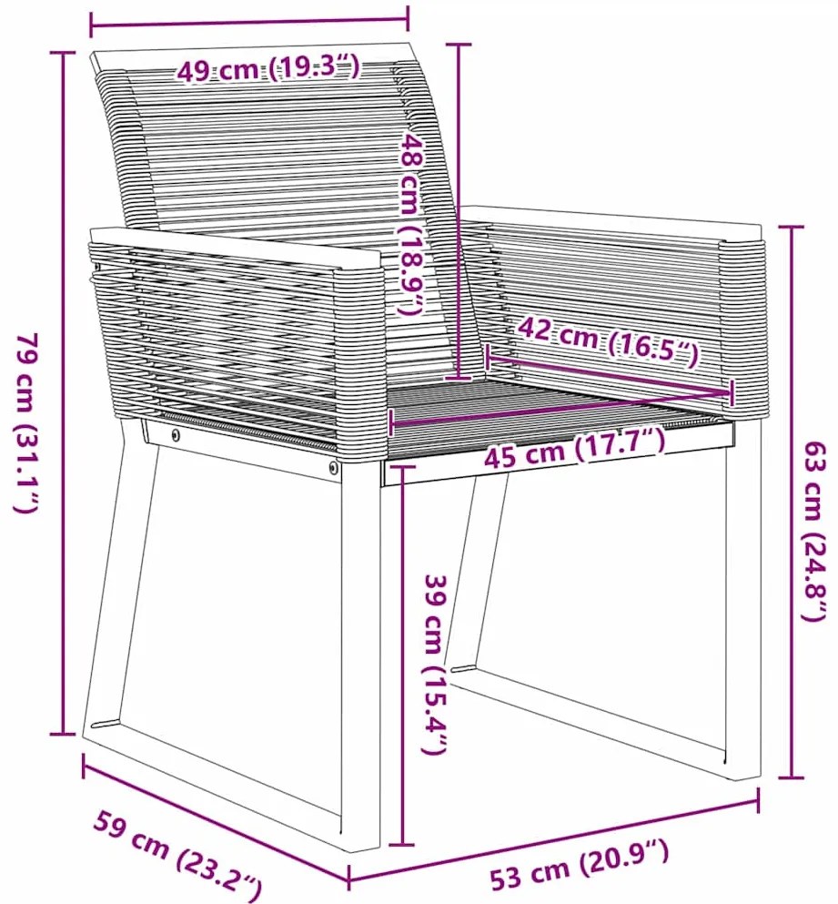 Conjunto de jantar de jardim de 5 peças em rattan sintético preto