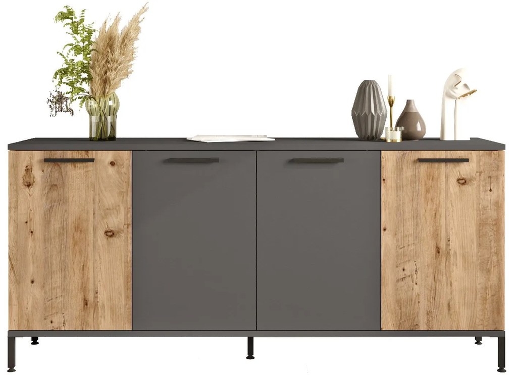 Console RL4 – Atlantic Pine Anthracite – 160 cm x 71,8 cm x 40 cm