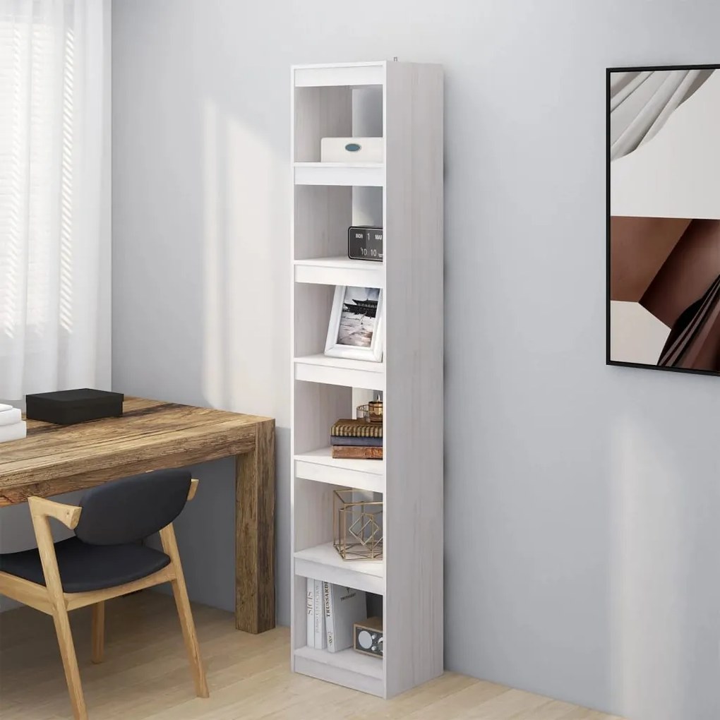 vidaXL Estante/divisória 40x30x199 cm madeira de pinho maciça branco