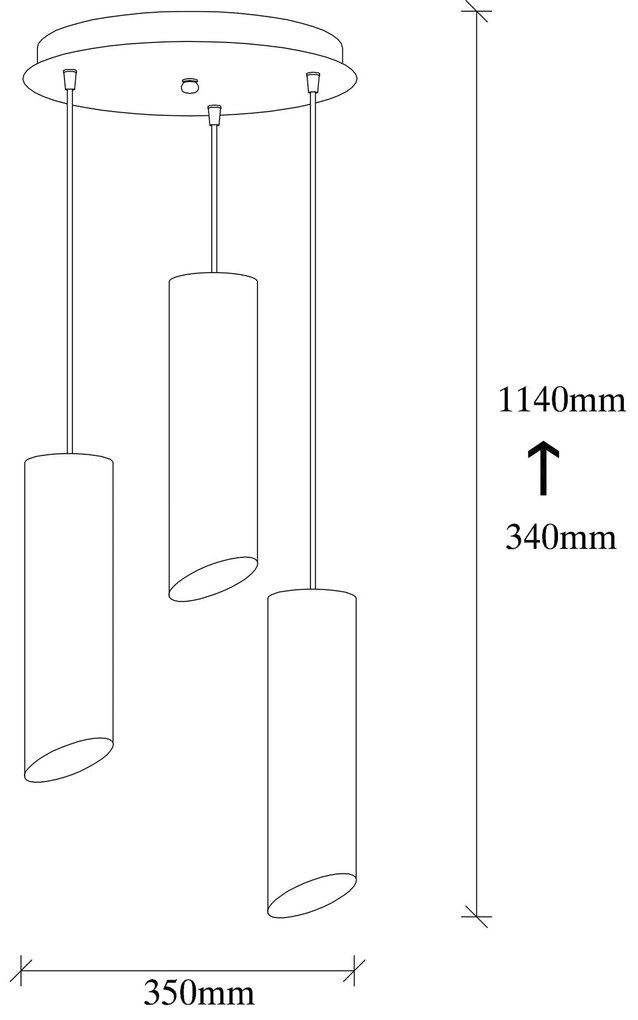 Candeeiro Chandelier Sivani – Preto e Amarelo – Diâmetro 35 cm, Altura