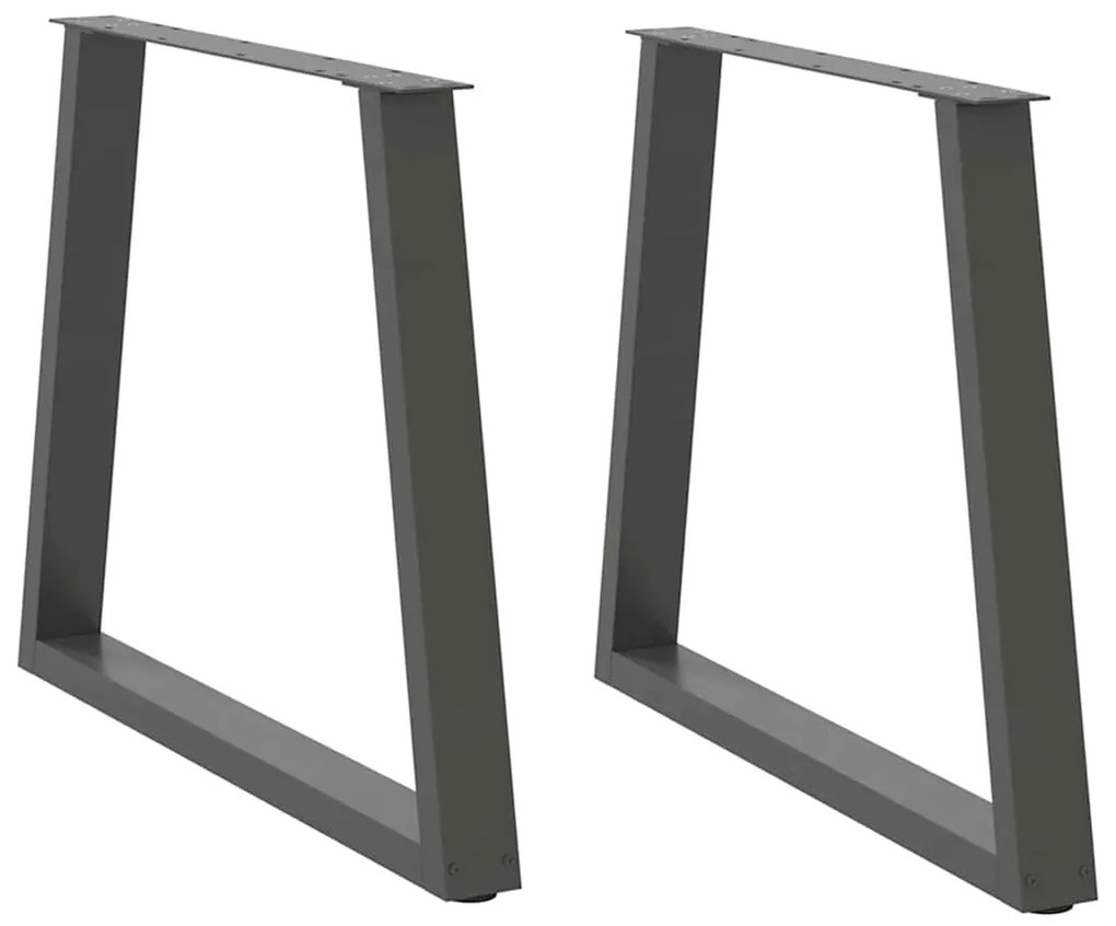 Pés para mesa de jantar em V 2 peças antracite 80x(72-73,3) cm aço