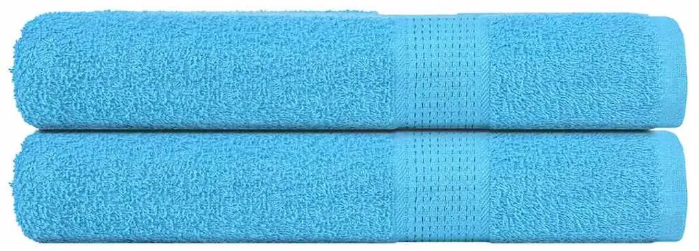 vidaXL Toalhas 2 pcs 100x200 cm 360 gsm 100% algodão turquesa
