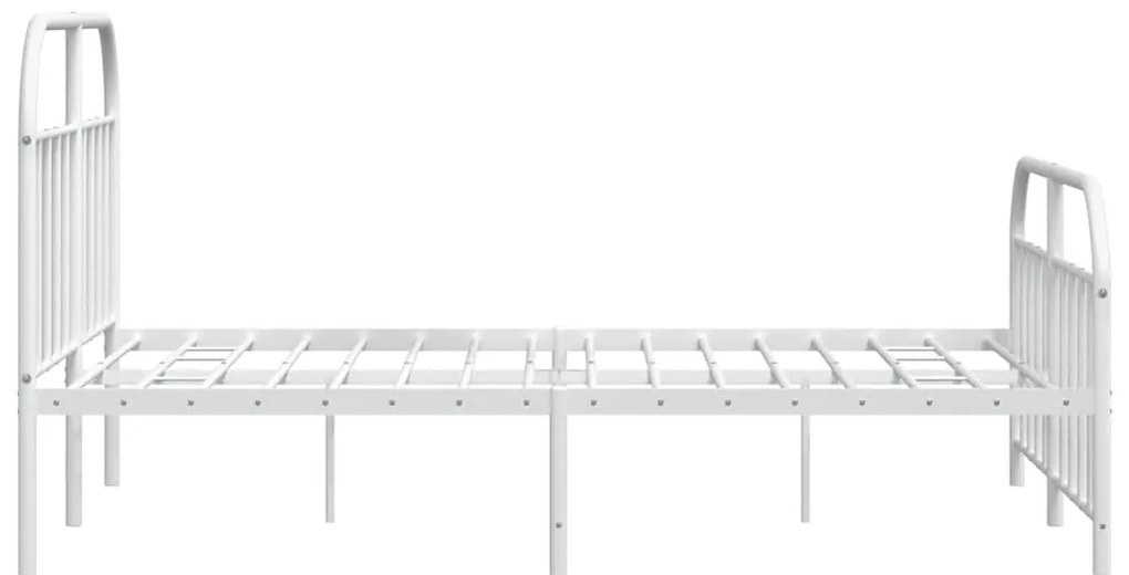 Estrutura de cama com cabeceira e pés 183x213 cm metal branco