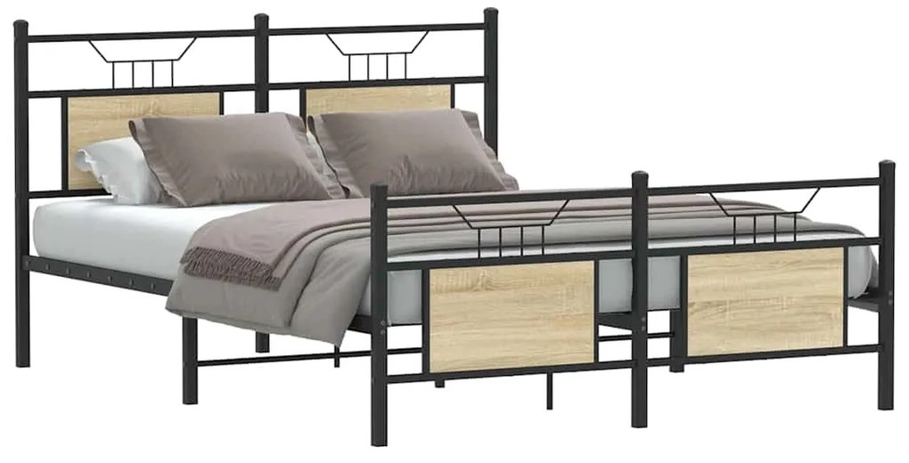 Estrutura cama s/ colchão derivados de madeira carvalho sonoma