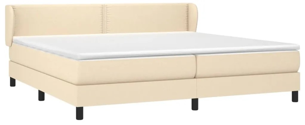 Cama com molas/colchão 200x200 cm tecido cor creme