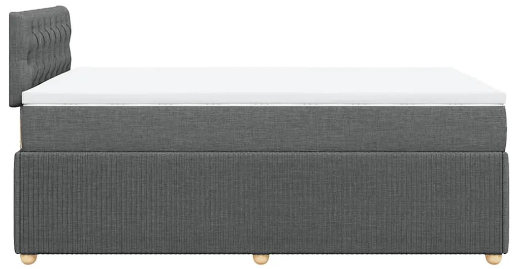 Cama com molas/colchão 120x200 cm tecido cinzento-escuro
