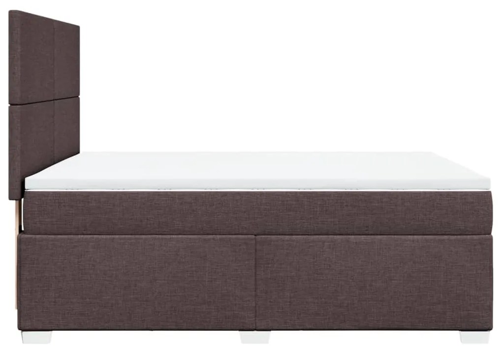 Cama com molas/colchão 140x190 cm tecido castanho-escuro
