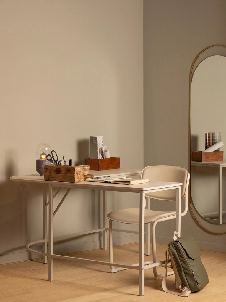 Secretária de canto em madeira e metal Mike