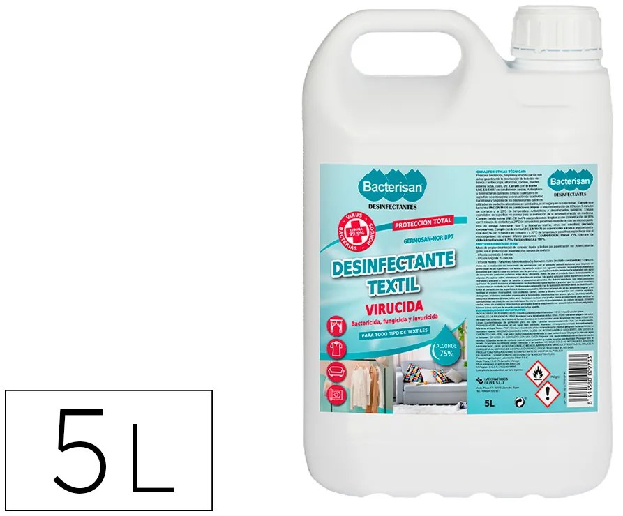 Desinfetante Bacterisan Germosan-Nor Bp7 Virucida para Textil Garrafa de 5 Litros