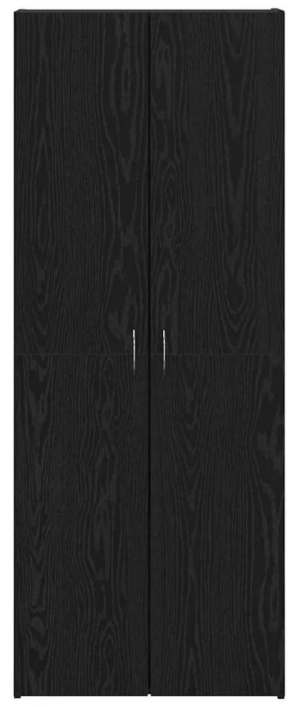 Aparador Preto em Carvalho - 60 x 32 x 153 cm - Madeira engenheirada