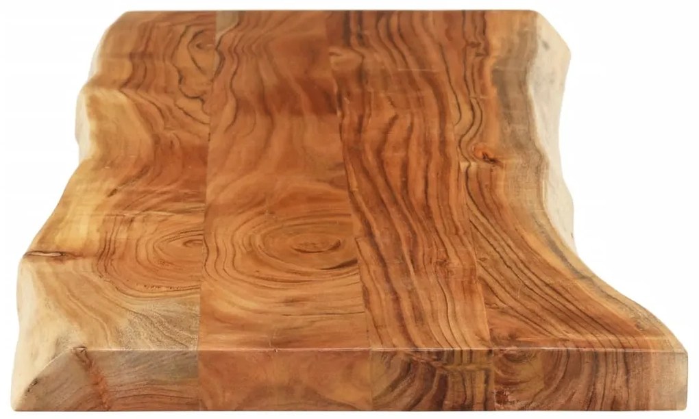 Tampo de mesa retangular borda viva 120x40x3,8 cm acácia maciça