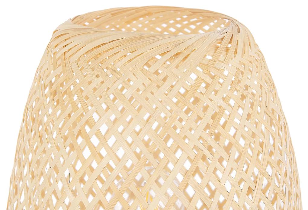 Candeeiro de mesa em bambu castanho claro 30 cm BOMU Beliani