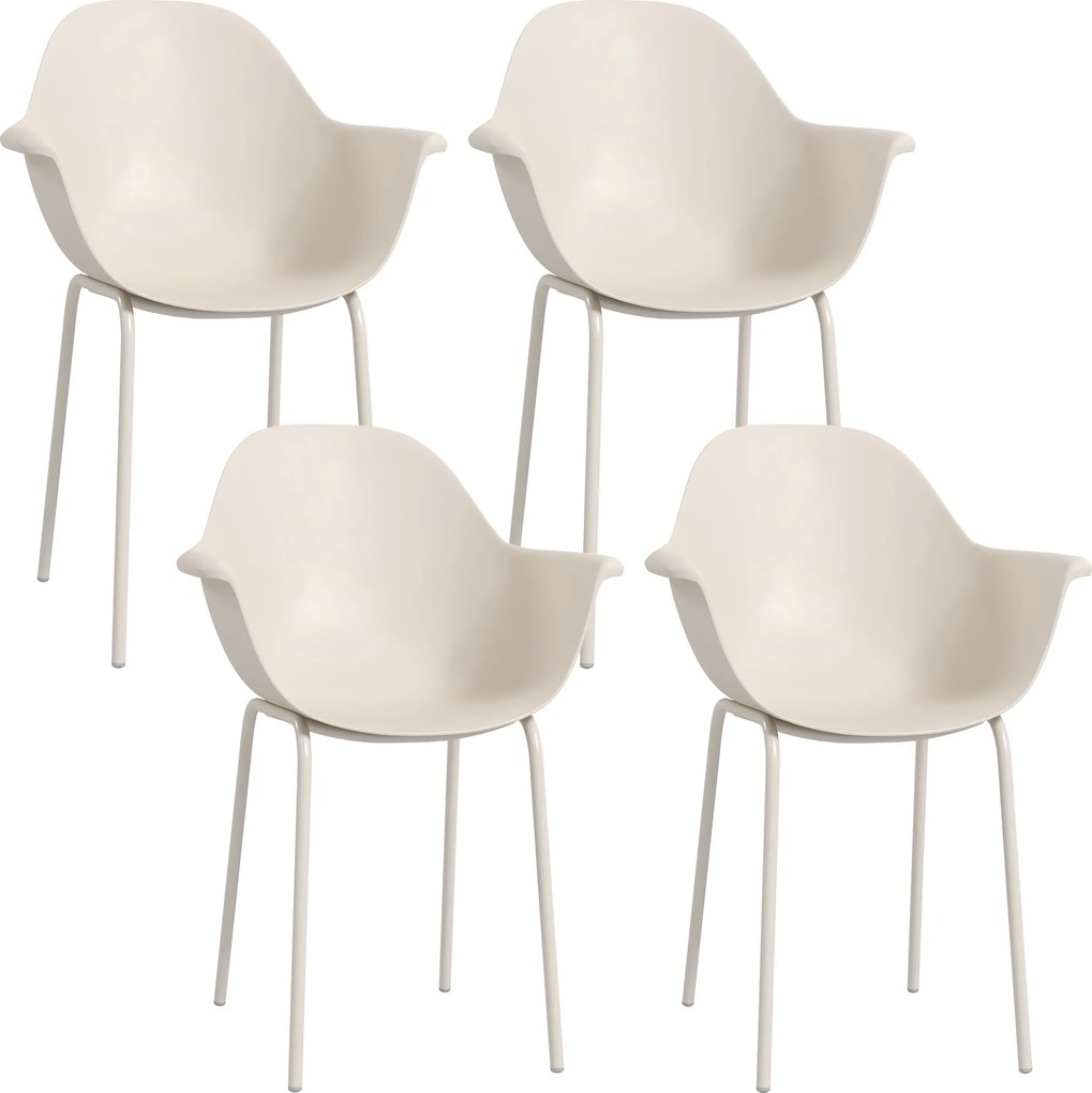 Outsunny Conjunto com 4 Cadeiras de Jardim Cadeiras Outdoor Cadeira de Jardim, Design Moderno, 59 cm x 55 cm x 84 cm, Cinza | Aosom Portugal