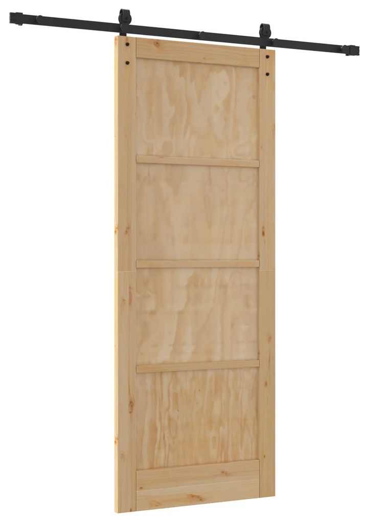 Porta Deslizante vidaXL com Conjunto de Ferragens 83x211 cm Madeira Ma