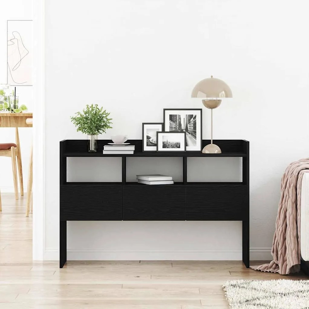 Sideboard vidaXL Preto Carvalho 105x30x70 cm Madeira de Engenharia