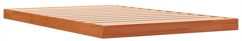 Estrutura de cama 120x200 cm madeira pinho maciça castanho cera