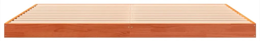 Estrutura de cama 160x200 cm madeira pinho maciça castanho cera