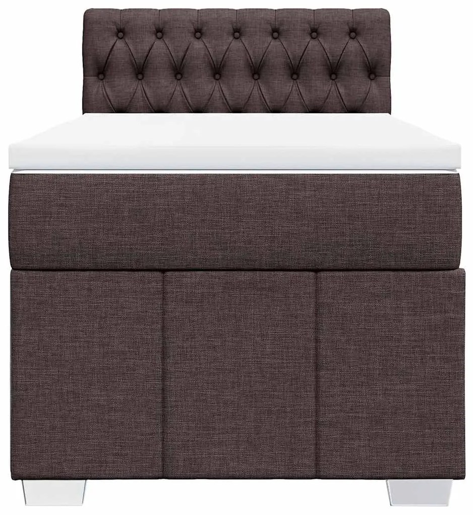 Cama com molas/colchão 90x200 cm tecido castanho-escuro