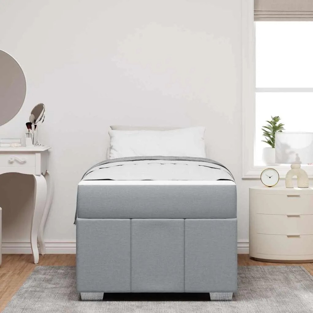 Estrutura da Cama Cinzento-claro 80 x 200 cm tecido