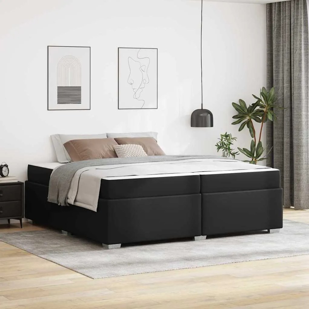 Estrutura da Cama Outros Preto 200 x 200 cm Couro sintético