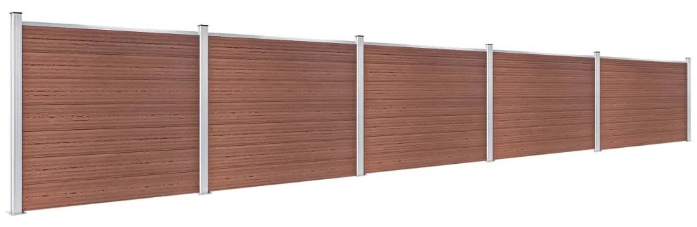 Conjunto painel de cerca 872x146 cm WPC castanho