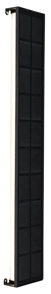 Candeeiro de parede exterior preto 60 cm com LED regulável 4 passos com solar - Serena Moderno