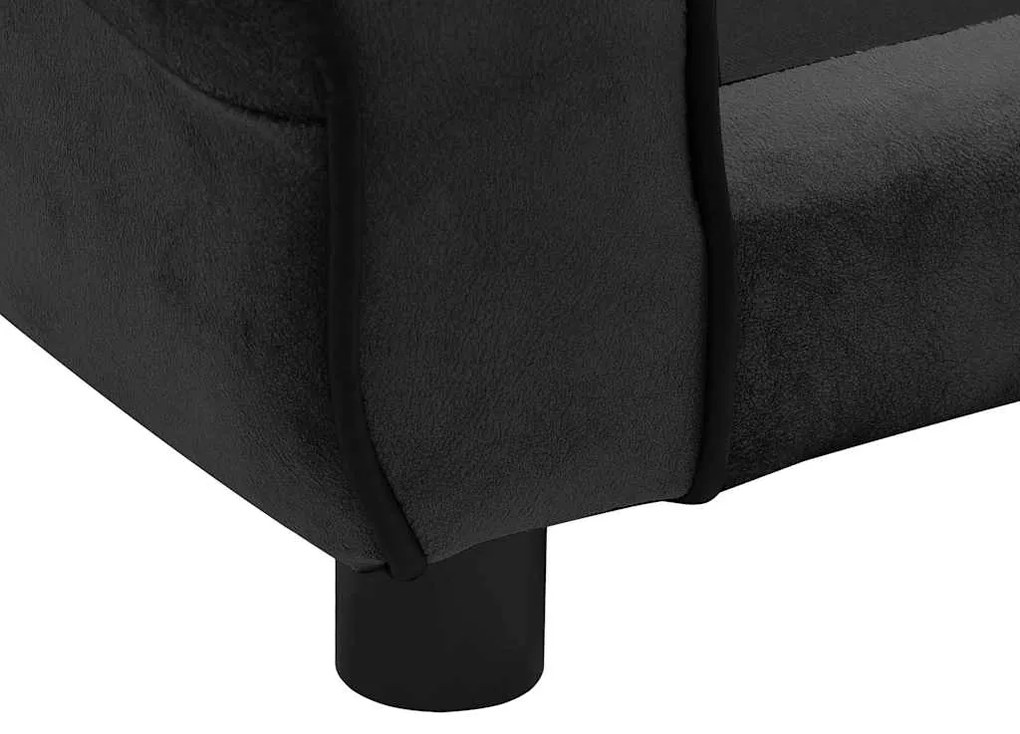 Sofá para cães 72x45x30 cm pelúcia preto