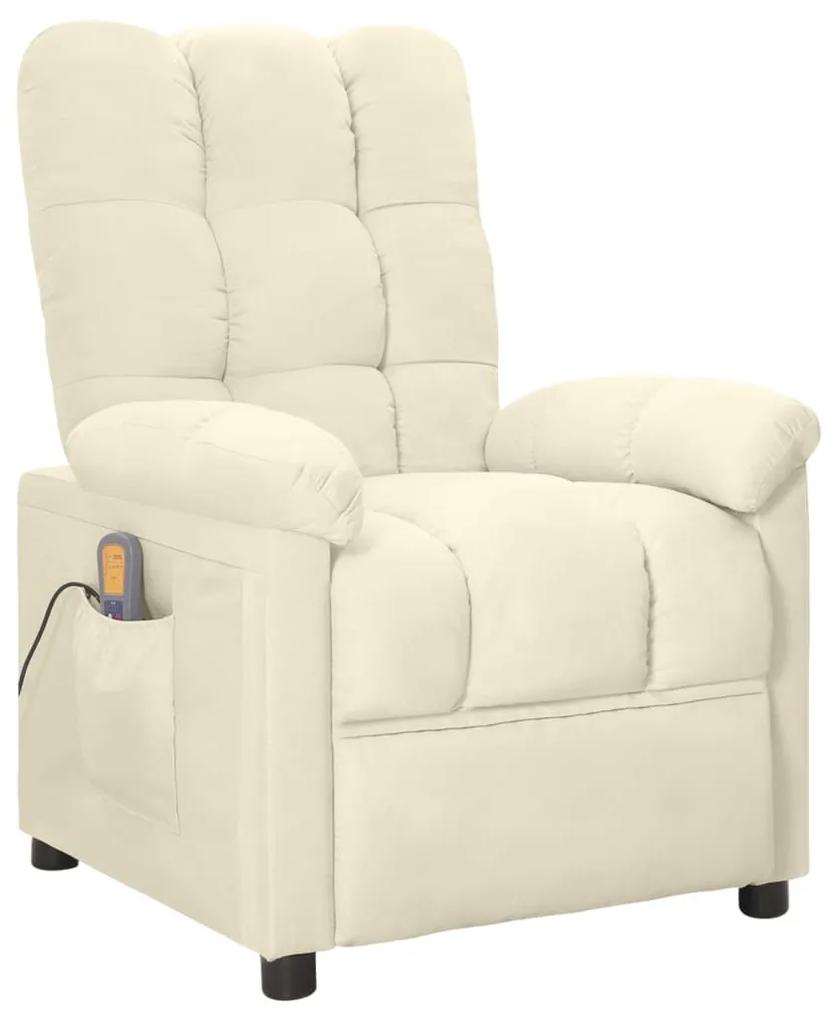 289815 vidaXL Cadeira de massagens reclinável tecido creme