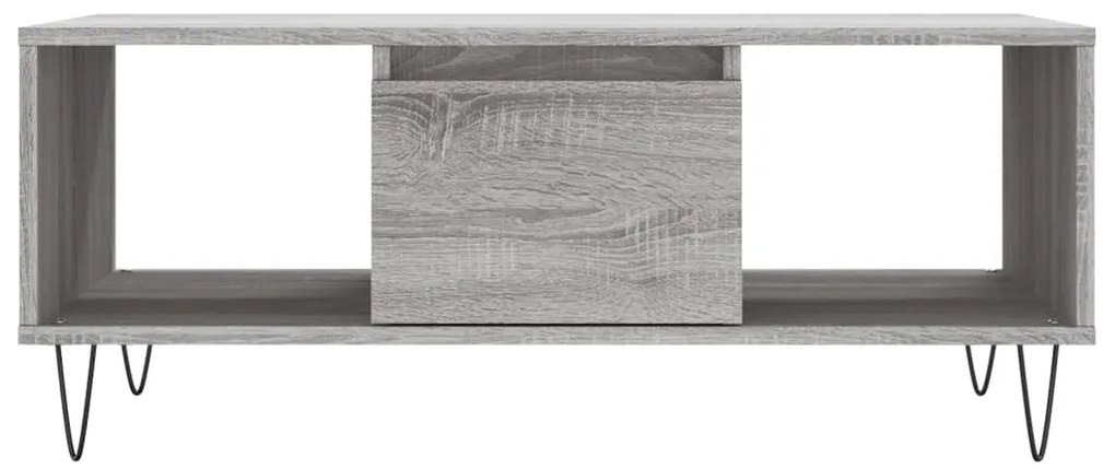 Mesa de centro 90x50x36,5 cm derivados madeira cinzento sonoma