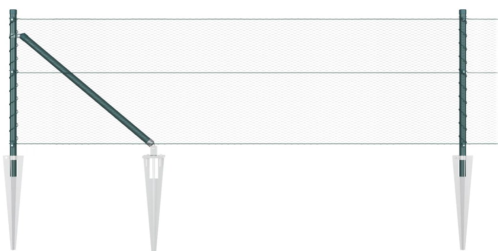 Cerca Hexagonal vidaXL Verde 0,6x50 m Aço