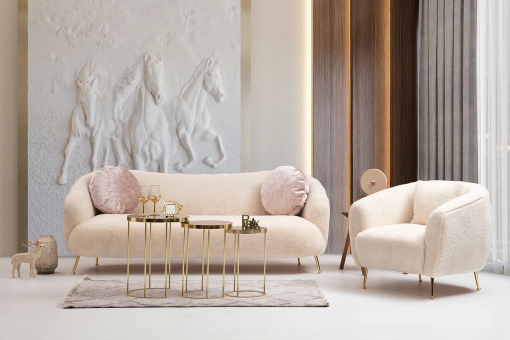 Cadeira Wing Istiridye – Bege – 85x85x80 cm