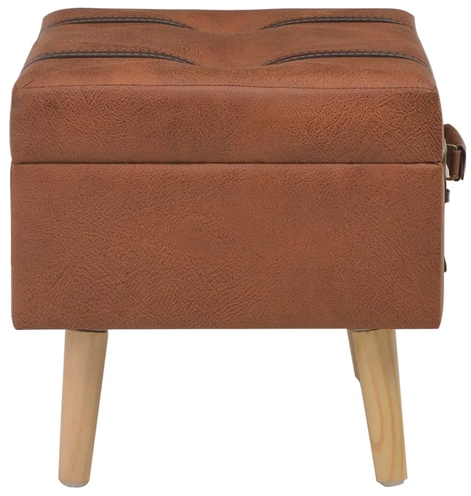 Banco de arrumação 40 cm couro artificial bronze
