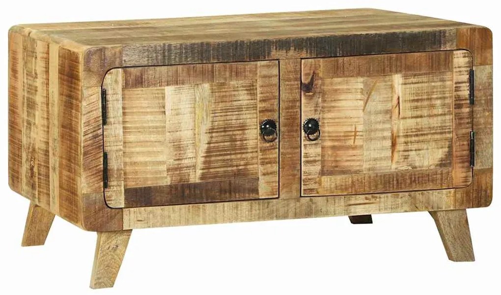 Mesa de Café 80x54x45 cm Madeira de Mangueira Maciça Rústica