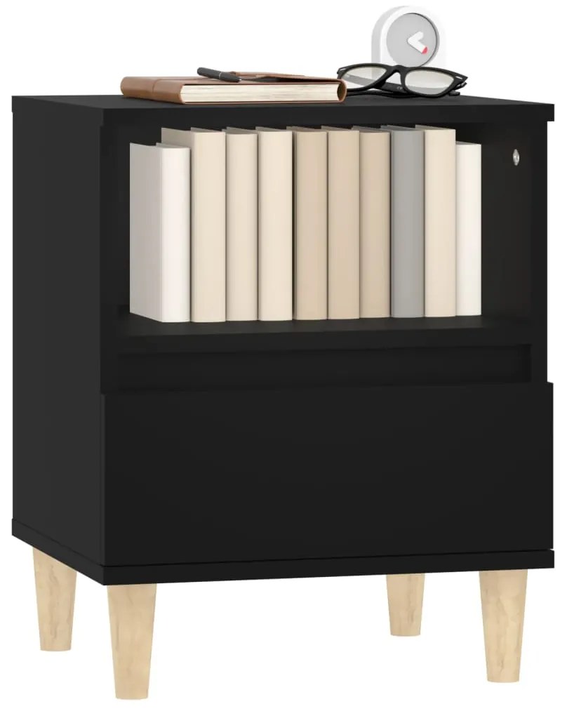 Mesa de cabeceira 40x35x50 cm preto