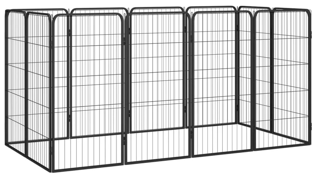 3115959 vidaXL Parque p/ cães c/ 12 painéis 50x100 cm aço revestido a pó preto