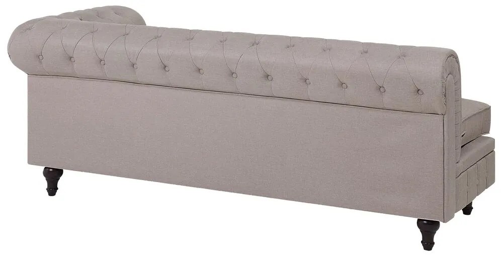 Sofá de canto com 6 lugares versão à direita em tecido creme CHESTERFIELD Beliani