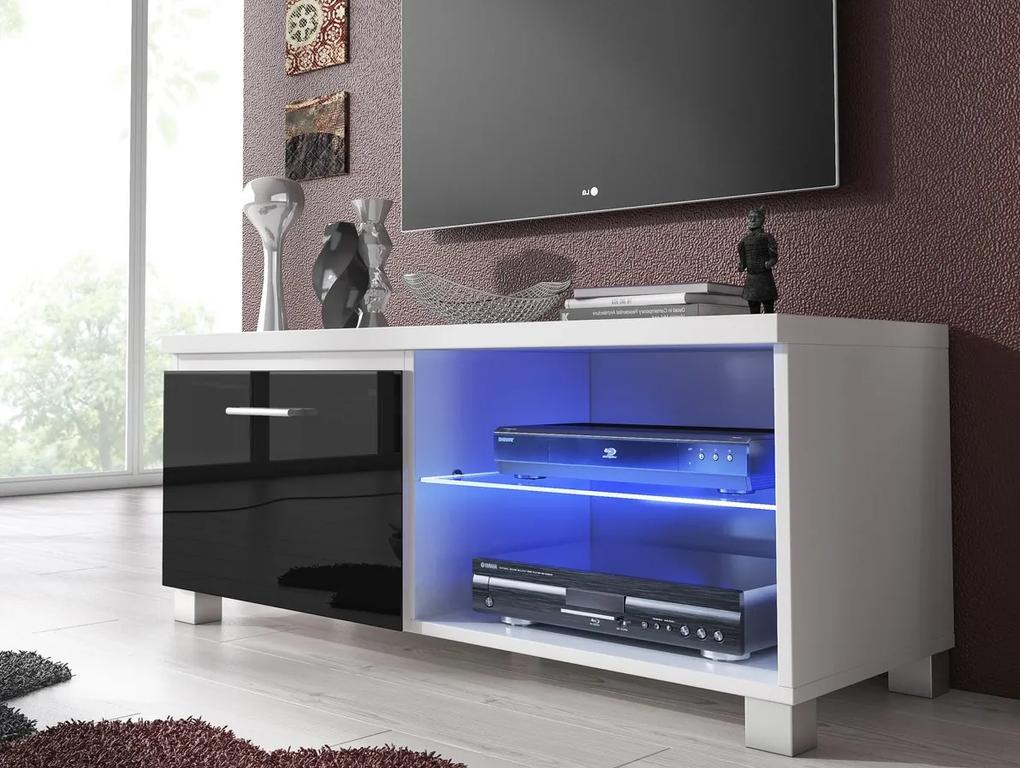 Móvel de  TV, cor Laca brilhante preto e branco, medidas: 100x40x42cm