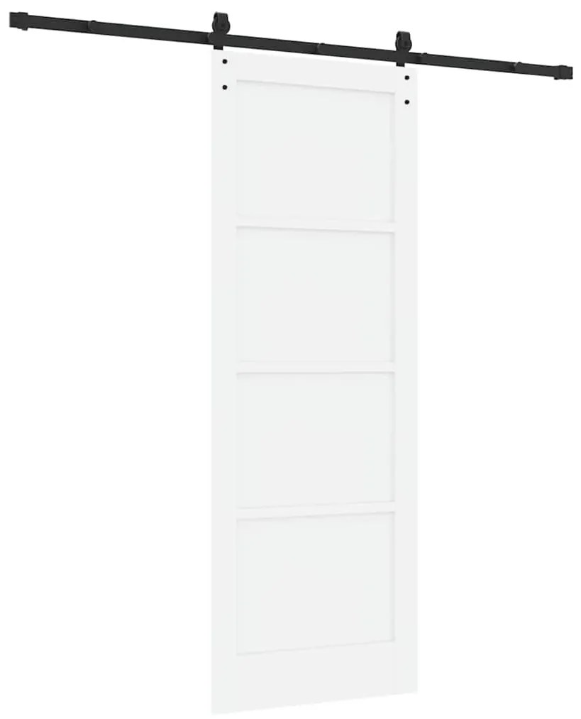 porta deslizante vidaXL com ferragens brancas 78x211 cm de madeira sól
