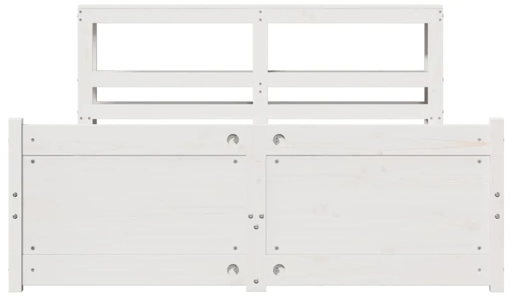Estrutura de cama c/ cabeceira 150x200 cm pinho maciço branco